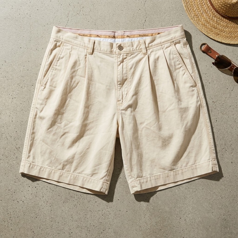 Tommy Bahama Shorts 36 Beige Tencel Blend Coastal Grandson Resortcore Chino
